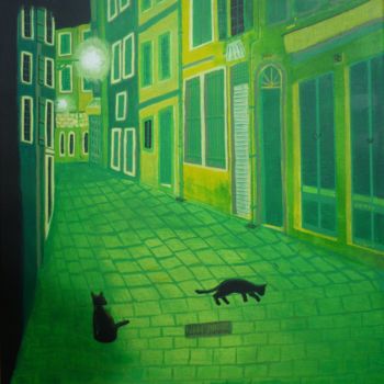 Peinture intitulée "chats de venise" par Gilbert Devesa, Œuvre d'art originale, Acrylique