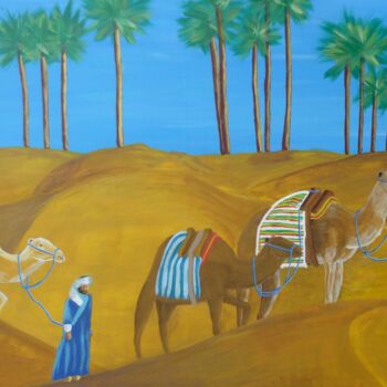 Schilderij getiteld "caravane" door Gilbert Devesa, Origineel Kunstwerk, Acryl