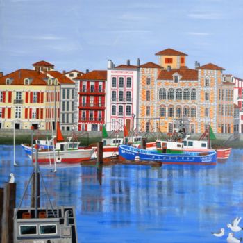 Painting titled "vue sur l'infante" by Gilbert Devesa, Original Artwork, Acrylic Mounted on Wood Stretcher frame