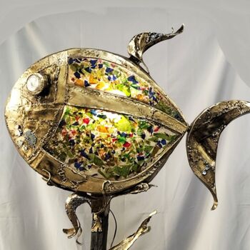 Rzeźba zatytułowany „Les poissons de RAP…” autorstwa Gilbert Liblin, Oryginalna praca, Metale