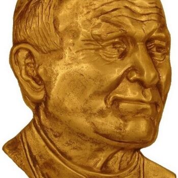 Rzeźba zatytułowany „Jean-Paul II” autorstwa Gilbert Liblin, Oryginalna praca, Metale