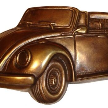 Scultura intitolato "VW Coccinelle cabri…" da Gilbert Liblin, Opera d'arte originale, Metalli