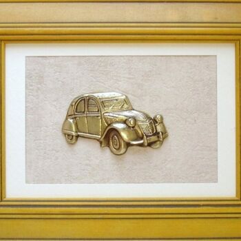 Sculpture titled "2 CV" by Gilbert Liblin, Original Artwork, Metals