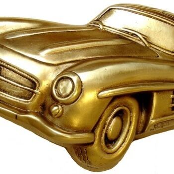 Scultura intitolato "MERCEDES 300 SL Pap…" da Gilbert Liblin, Opera d'arte originale, Metalli