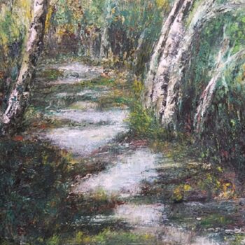 Peinture intitulée "Ruisseau" par Gilbert Malvoisin, Œuvre d'art originale, Huile Monté sur Châssis en bois