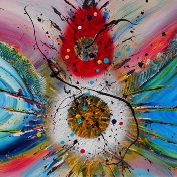 Painting titled "Explosif" by Gilbert Morales, Original Artwork, Acrylic