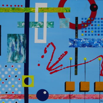 Painting titled "Structuration" by Gilbert Morales, Original Artwork, Acrylic