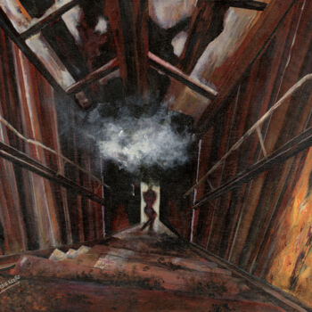 Pintura titulada "La descente" por Gilbert Ovtcharenko, Obra de arte original, Acrílico Montado en Bastidor de camilla de ma…