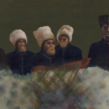 Painting titled "Les musiciens" by Gilbert Ovtcharenko, Original Artwork, Acrylic Mounted on Wood Stretcher frame