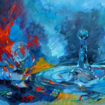 Schilderij getiteld "Waterdans" door Gilbert Swiggers, Origineel Kunstwerk, Olie