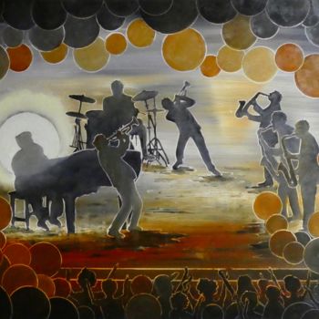 Painting titled "645-fats-domino-610…" by Gilbert Goy, Original Artwork, Oil