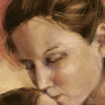 Digitale Kunst mit dem Titel "Motherhood" von Gilberto De Martino, Original-Kunstwerk, Digitale Malerei