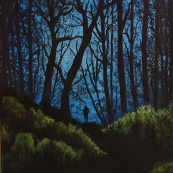 Pintura titulada "Camino al Bosque" por Gilberto Farias, Obra de arte original, Acrílico