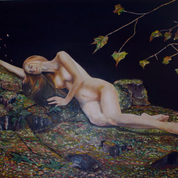 Painting titled "Serenidad" by Gilberto Ramirez Garzon, Original Artwork, Oil