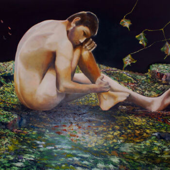 Painting titled "El soñador" by Gilberto Ramirez Garzon, Original Artwork, Oil