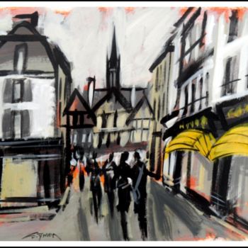 「Quimper : rue Astor」というタイトルの絵画 Gilbert Tymenによって, オリジナルのアートワーク, アクリル