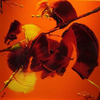 Schilderij getiteld "Orange 1" door Gilco, Origineel Kunstwerk, Olie