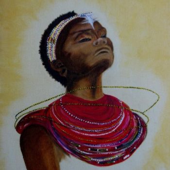 Painting titled "Massaï 2" by Gilco, Original Artwork, Oil