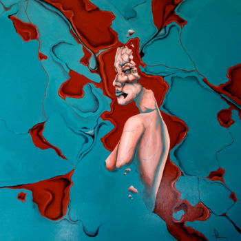 Malarstwo zatytułowany „BLUE LADY” autorstwa Gildas Husson, Oryginalna praca, Akryl