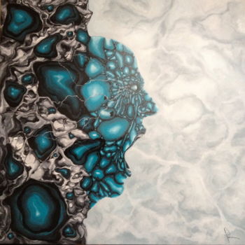 Painting titled "OCCLUSION RETINIENNE" by Gildas Husson, Original Artwork, Acrylic