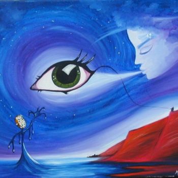 Pintura intitulada "Dali's Journey in T…" por Marta Gillner, Obras de arte originais