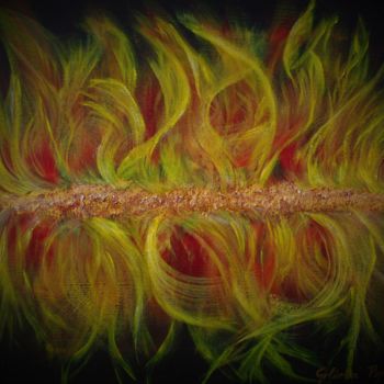 Peinture intitulée "Fire" par Giliola Popescu, Œuvre d'art originale, Acrylique