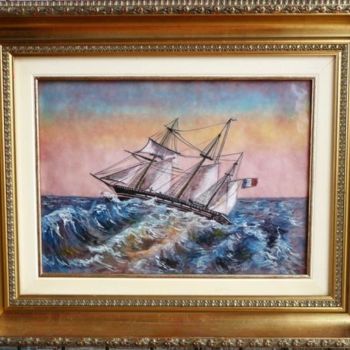 Peinture intitulée "Marine d'une époque" par Gilionne, Œuvre d'art originale, Autre