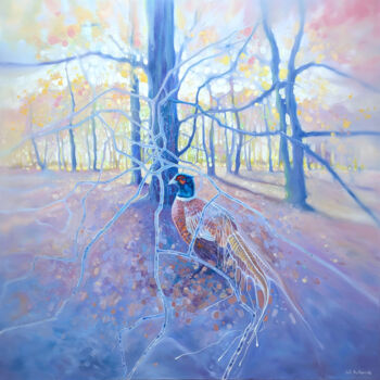 Painting titled "A Day in December" by Gill Bustamante, Original Artwork, Oil Mounted on Wood Stretcher frame