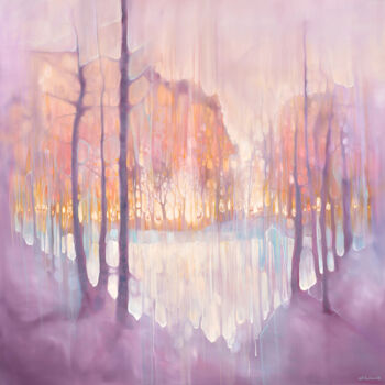 Painting titled "The Thin Place Beck…" by Gill Bustamante, Original Artwork, Oil Mounted on Wood Stretcher frame