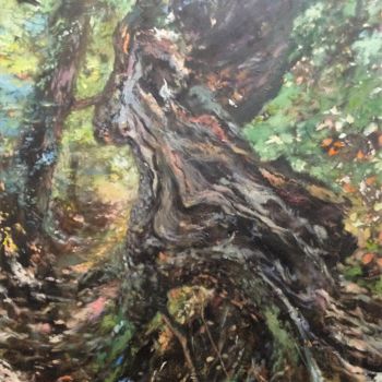 Painting titled "arbre" by Gilles Lambert, Original Artwork, Acrylic