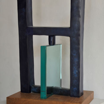 Escultura intitulada "La porte de verre.j…" por Gilles De La Buharaye, Obras de arte originais, Metais
