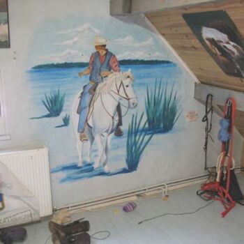 Painting titled "camargue" by Gilles Fraysse, Original Artwork