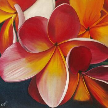 Картина под названием "FLOWERS TIPANI" - Gilles Fraysse, Подлинное произведение искусства, Масло