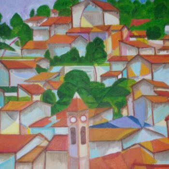 绘画 标题为“village méridionale” 由Gilles Gautier, 原创艺术品, 丙烯