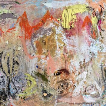 Pintura titulada "Abstrait a la Lyre" por Gilles Glaçon, Obra de arte original, Acrílico Montado en Bastidor de camilla de m…