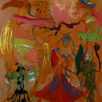 Pintura titulada "La petite fille et…" por Gilles Glaçon, Obra de arte original, Acrílico Montado en Bastidor de camilla de…