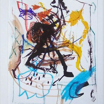 Картина под названием "Musical Mood 003" - Gilles Glaçon, Подлинное произведение искусства, Акрил