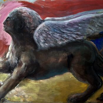 Картина под названием "Sphinx" - Gilles Glaçon, Подлинное произведение искусства, Акрил Установлен на Деревянная рама для но…