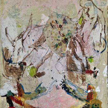 Schilderij getiteld "Subtil tauromachie" door Gilles Glaçon, Origineel Kunstwerk, Acryl Gemonteerd op Houten paneel