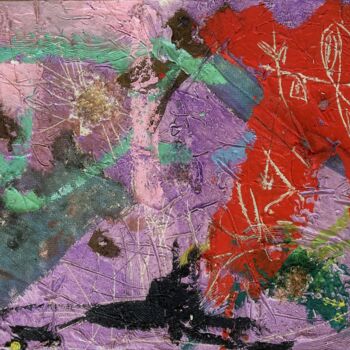 Pittura intitolato "Purple spirit" da Gilles Glaçon, Opera d'arte originale, Acrilico Montato su Telaio per barella in legno