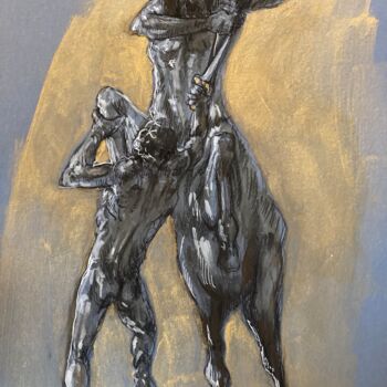 "Centaure au combat" başlıklı Resim Gilles Glaçon tarafından, Orijinal sanat, Tebeşir