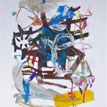 Malerei mit dem Titel "Charlie Bird" von Gilles Glaçon, Original-Kunstwerk, Acryl