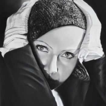 Painting titled "le-bonnet-de-greta.…" by Gilles Passetemps, Original Artwork, Pastel