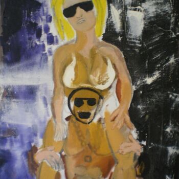 Painting titled "Destroyed Couple" by Gilles Piquereau, Original Artwork, Acrylic
