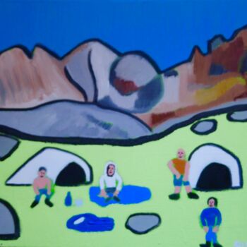 Peinture intitulée "Le Bivouac" par Gilles Piquereau, Œuvre d'art originale, Huile