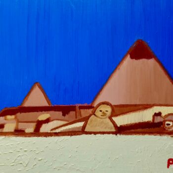 Schilderij getiteld "Pyramides de Gizeh" door Gilles Piquereau, Origineel Kunstwerk, Olie