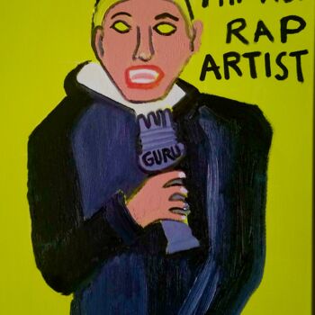 Painting titled "GURU RAPPEUR" by Gilles Piquereau, Original Artwork, Oil