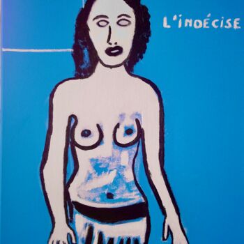Painting titled "L'INDéCISE" by Gilles Piquereau, Original Artwork, Oil