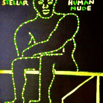 Peinture intitulée "STELLAR HUMAN NUDE" par Gilles Piquereau, Œuvre d'art originale, Huile Monté sur Châssis en bois