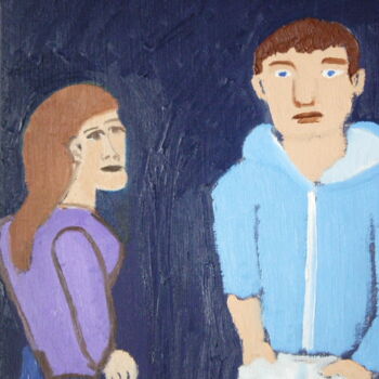 Malerei mit dem Titel "Teenagers" von Gilles Piquereau, Original-Kunstwerk, Acryl